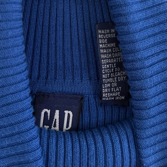 Vintage 90s GAP Women’s Turtleneck Cotton, Blue, Size M - Picture 3 of 3